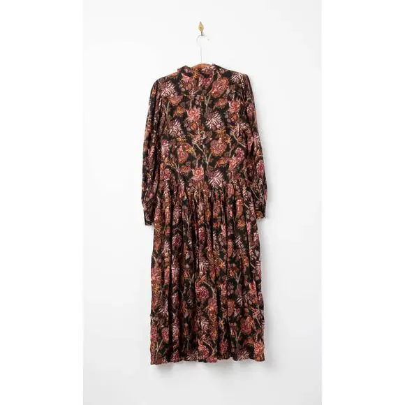 Ulla Johnson Celia Pleated Paisley-print Midi Dress Size 12